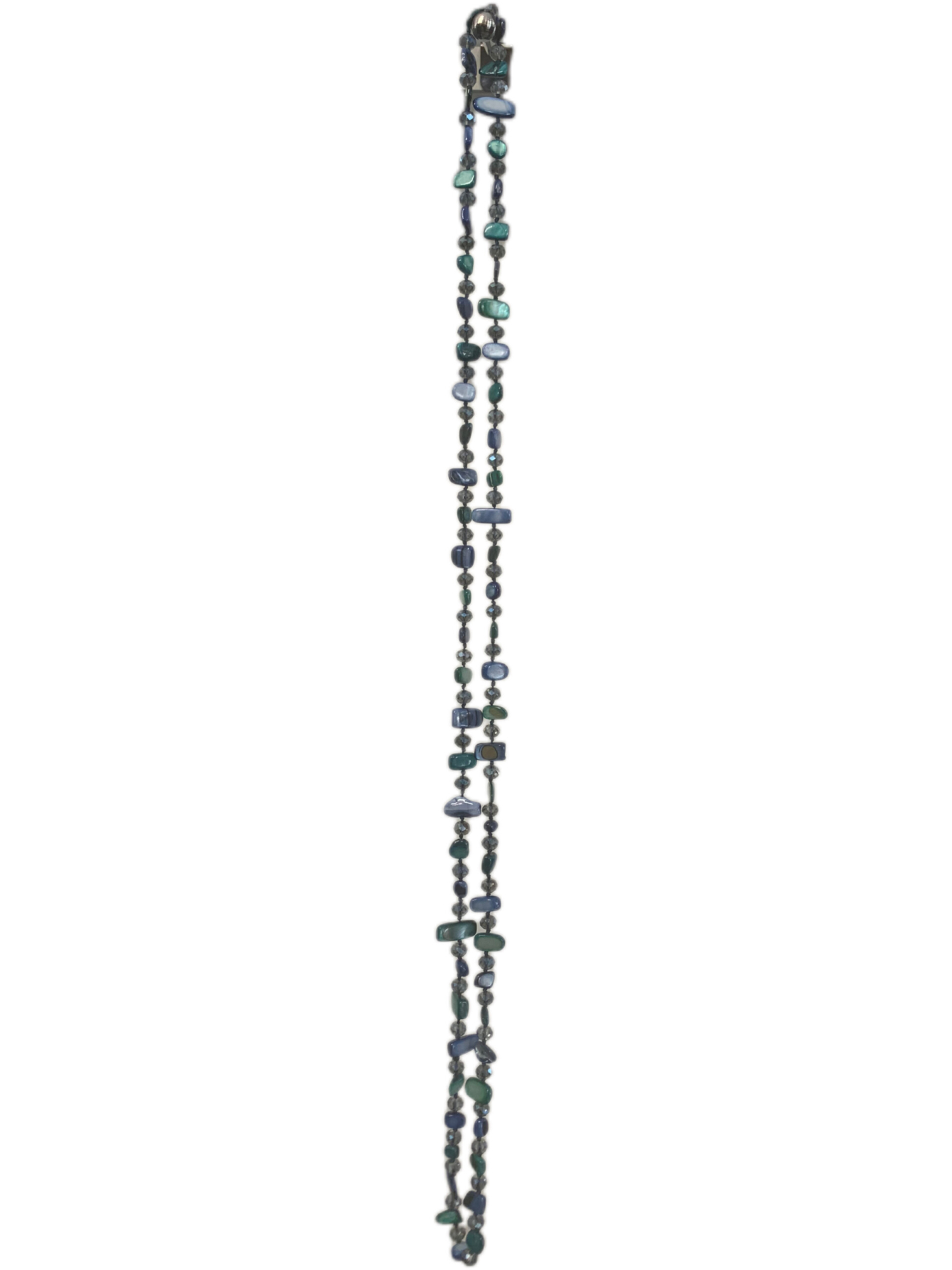 Collana lunga blu e verde