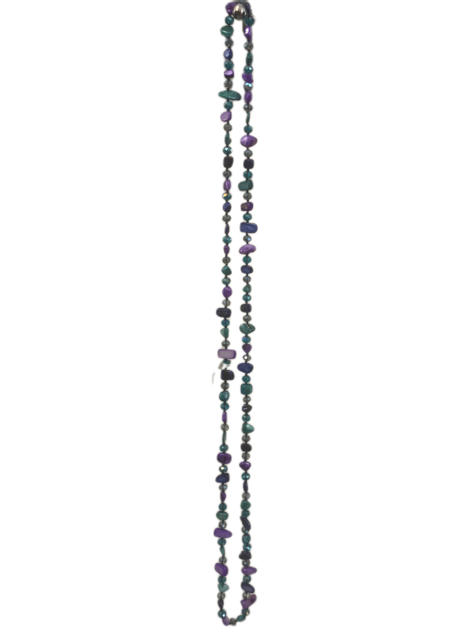 Collana lunga blu verde e viola
