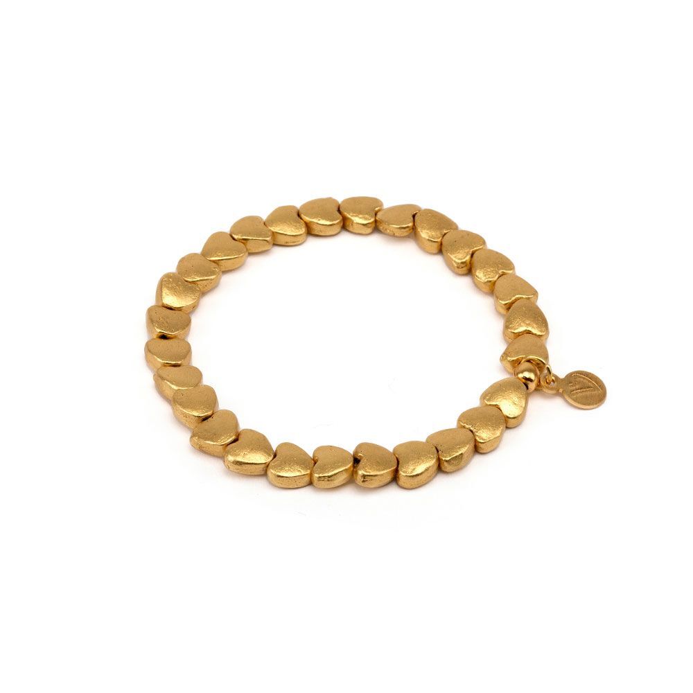 VESTOPAZZO BRACCIALE ELASTICO CUORI OTTONE