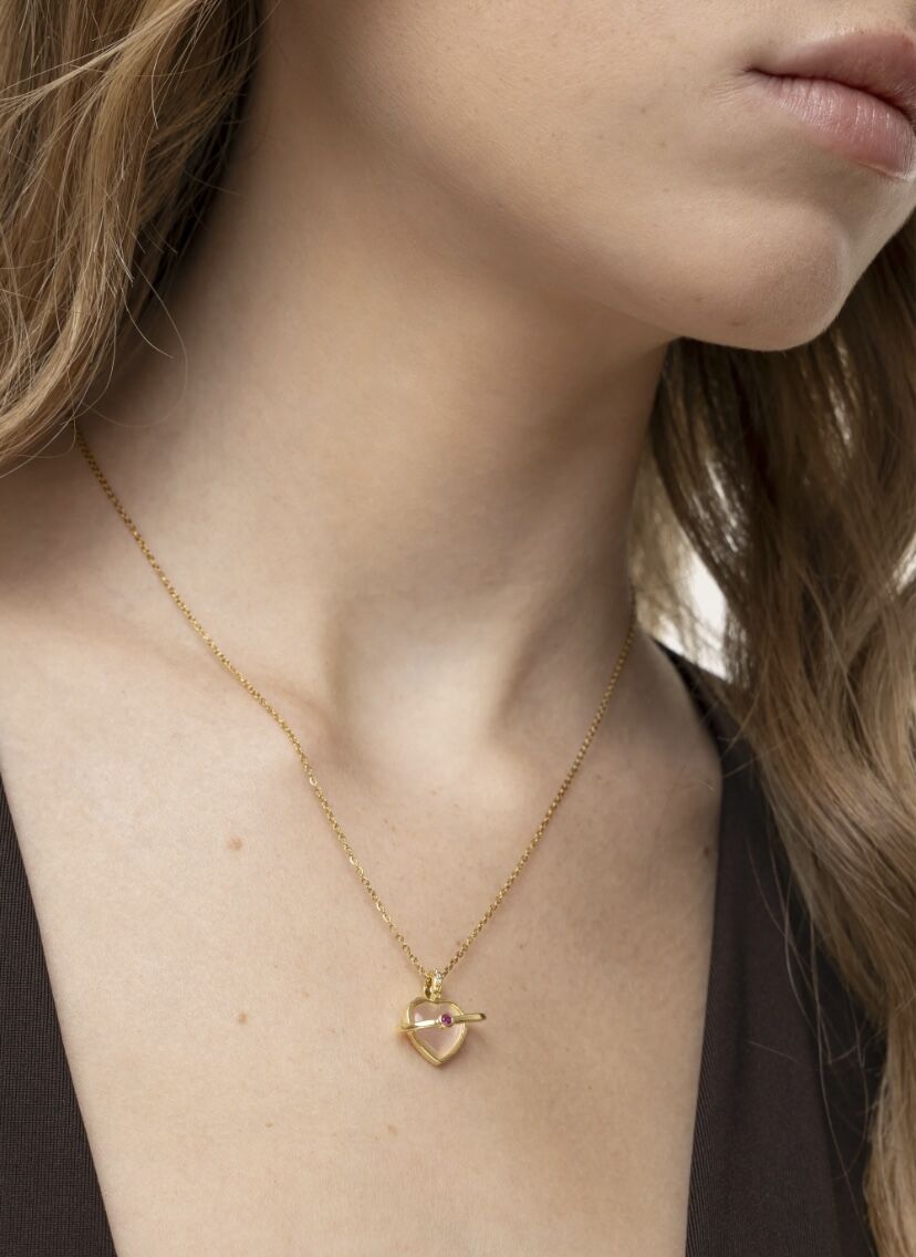VESTOPAZZO COLLANA CUORE ROSA - immagine 3