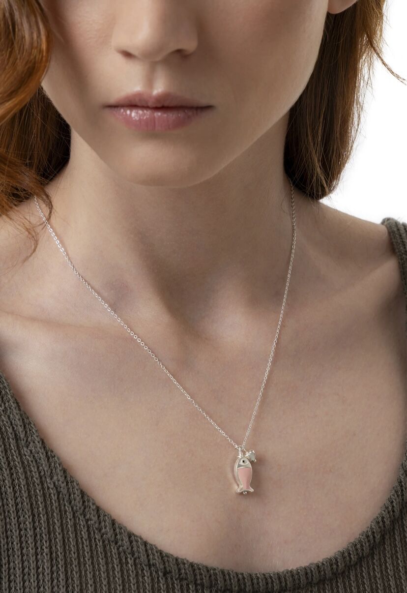VESTOPAZZO COLLANA PESCIOLINO ROSA - immagine 2