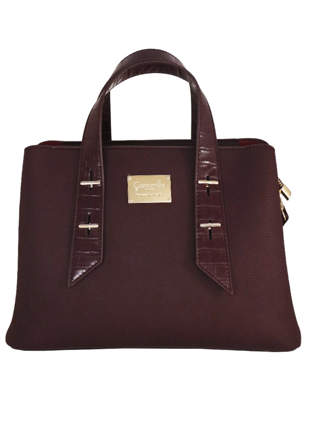 CAMOMILLA BORSA A MANO BURGUNDY - immagine 2
