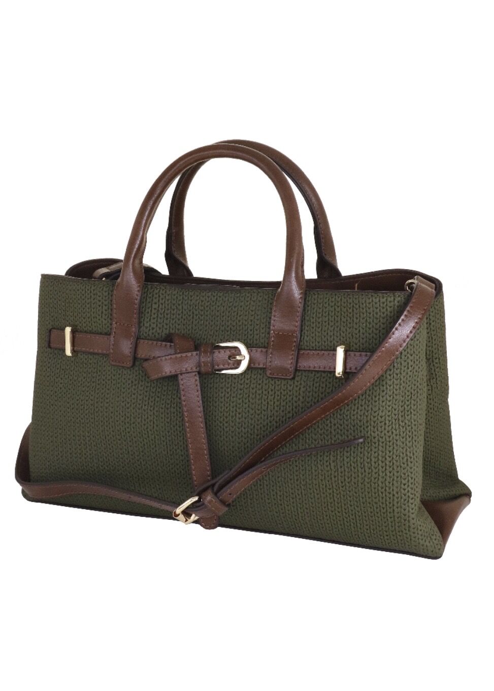 CAMOMILLA BORSA A MANO TRICOT VERDE