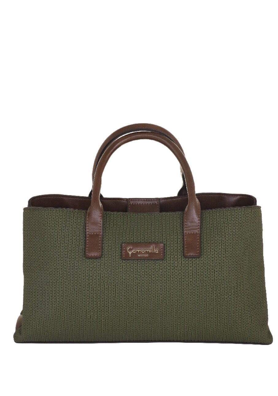 CAMOMILLA BORSA A MANO TRICOT VERDE - immagine 2
